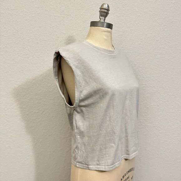 & OTHER STORIES Muscle Tee Gray Crew Neck Cotton Minimalist NWOT - Picture 2 of 10